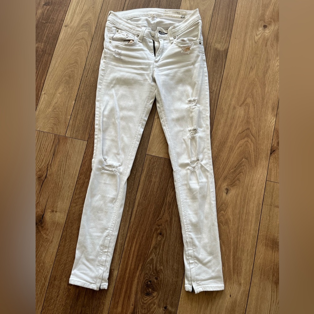 Rag & Bone Distressed White Skinny Jeans US 23